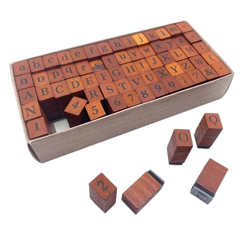 MUWINC Buchstaben Stempel, Holzstempel-Set mit 70 Teilen — Buchstaben, Zahlen & Symbole für DIY-Projekte, Scrapbooking & Handlettering MUWINC Buchstaben Stempel, Holzstempel-Set mit 70 Teilen — Buchstaben, Zahlen & Symbole für DIY-Projekte, Scrapbooking & Handlettering von MUWINC