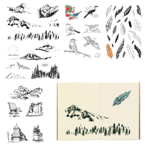 MUWINC Klare Silikonstempel Waldmotive - 49 Naturdesigns | Wiederverwendbare Bastelstempel für Scrapbooking, Tagebücher & Kartenherstellung MUWINC Klare Silikonstempel Waldmotive - 49 Naturdesigns | Wiederverwendbare Bastelstempel für Scrapbooking, Tagebücher & Kartenherstellung von MUWINC