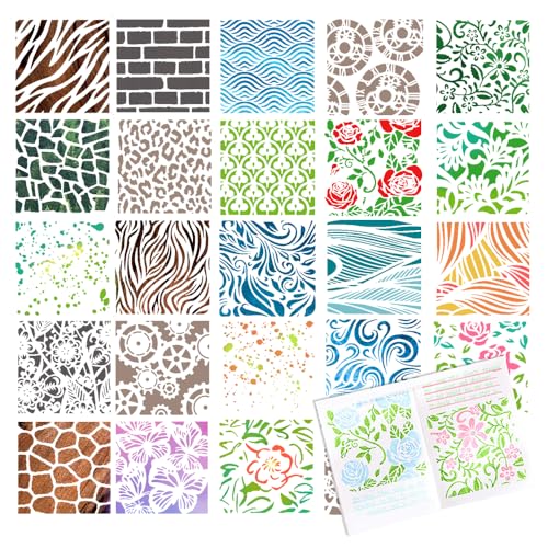 MUWINC Kreisschablone-24 Stück Malschablonen,Wiederverwendbar Schablonen,Geeignet Für DIY -Sammelalben,Protokolle,Zeitpläne,Kunstprojekte (98x98 Mm) von MUWINC