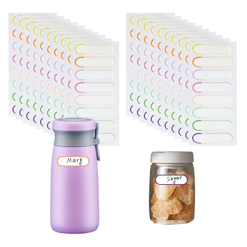 MUWINC Namensaufkleber - 160 Stück Universal-Etiketten Set, Wasserdichte personalisierte Aufkleber, 60x15mm,für Schulbedarf, Flaschen & Haushalt (Ohne Muster) von MUWINC