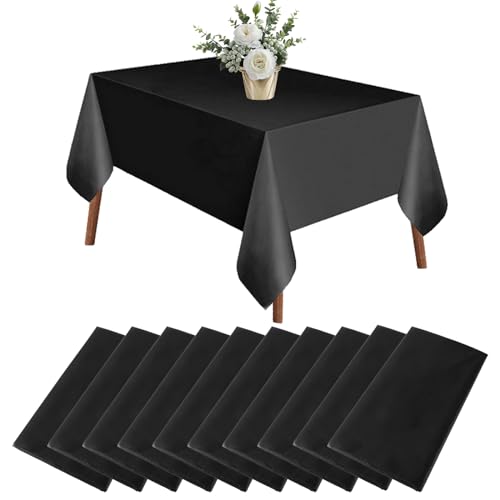 MUXHEL 10er-Set Einweg Tischdecken Schwarz, 137 x 274cm Kunststoff-Tischdecken, Rechteckige Tischdecke, Schmutzabweisende/wasserdichte Tischdecken für Geburtstag, Plastik Tischdecken für Party MUXHEL 10er-Set Einweg Tischdecken Schwarz, 137 x 274cm Kunststoff-Tischdecken, Rechteckige Tischdecke, Schmutzabweisende/wasserdichte Tischdecken für Geburtstag, Plastik Tischdecken für Party von MUXHEL
