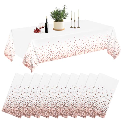 MUXHEL 10er-Set Einweg Tischdecken Weiß, 137 cm x 274 cm Kunststoff-Tischdecke, Rechteckige Tischdecke, Schmutzabweisende/wasserdichte Tischdecken für Geburtstag, Party MUXHEL 10er-Set Einweg Tischdecken Weiß, 137 cm x 274 cm Kunststoff-Tischdecke, Rechteckige Tischdecke, Schmutzabweisende/wasserdichte Tischdecken für Geburtstag, Party von MUXHEL