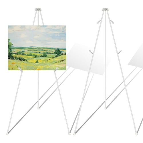 MUXHEL 2er-Set Staffelei Stand, 160 cm Höhe Metall Poster Staffelei, Verstellbares Stativ Tisch Kunst Leinwand Malerei Display, Höhenverstellbares Staffele, bis 5kg von MUXHEL