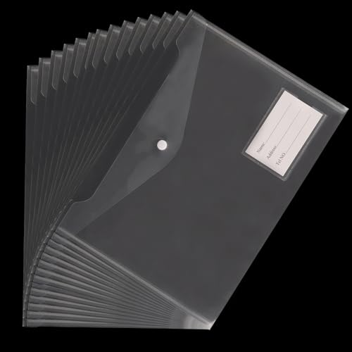 MUXHEL 40 Stück Dokumentenmappe A4, Transparente Dokumententasche mit Etikettentasche, Plastik Wasserdicht Dokumentenablage Sammelmappen für Dokumente Organisiere MUXHEL 40 Stück Dokumentenmappe A4, Transparente Dokumententasche mit Etikettentasche, Plastik Wasserdicht Dokumentenablage Sammelmappen für Dokumente Organisiere von MUXHEL