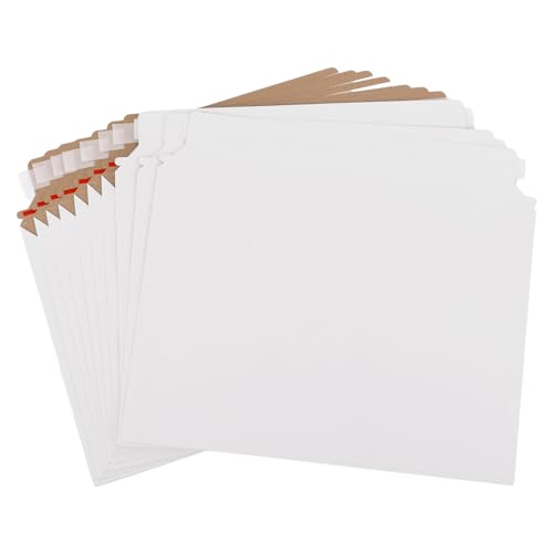 MUXHEL 50 Stück Din A4 Versandtaschen aus Karton, 229 x 324mm Weiß Vollpappe Umschläge Briefumschläge, 450g Selbstklebend Pappe Kartonkuverts für Dokumente Fotos Privatpost von MUXHEL