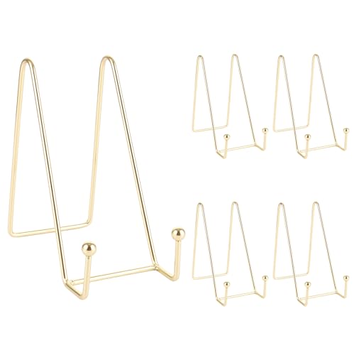 MUXHEL 5er-Set 6 Zoll Staffelei Aufsteller, Teller Ständer Metall, 15cm Tellerständer, Gold Metall Tellerständer Tellerhalter, Eisen Staffelei fuer Teller, Display Ständer für Schüssel Teller MUXHEL 5er-Set 6 Zoll Staffelei Aufsteller, Teller Ständer Metall, 15cm Tellerständer, Gold Metall Tellerständer Tellerhalter, Eisen Staffelei fuer Teller, Display Ständer für Schüssel Teller von MUXHEL