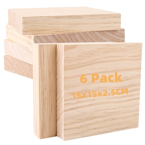 MUXHEL 6er-Set Lindenholz-Schnitzblöcke, 15 x 15 x 2.5CM Holzblöcke zum Schnitzen, Holzblock, Schnitzholz, lindenholz zum schnitzen, Lindenholz zum Holzschnitzen, Unbehandelt Schnitzblock MUXHEL 6er-Set Lindenholz-Schnitzblöcke, 15 x 15 x 2.5CM Holzblöcke zum Schnitzen, Holzblock, Schnitzholz, lindenholz zum schnitzen, Lindenholz zum Holzschnitzen, Unbehandelt Schnitzblock von MUXHEL