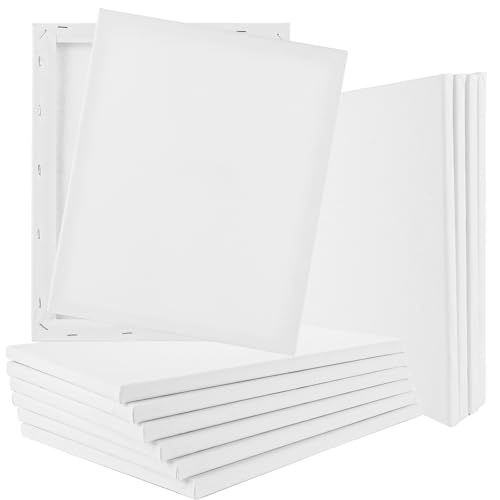 MUXHEL Leinwand zum Bemalen Set (12er Pack) - 28 x 35cm, Leinwand auf Keilrahmen, Baumwolle Vorgespannte Weiße Künstler Canvas Panel Leinwände, leinwände zum malen von MUXHEL