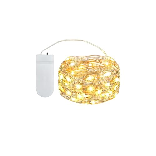 MUXIJIA 1x20er Mini Lichterkette Innen Außen Batterie mit Sterne Mond Fluoreszierende Wandsticker für Party Garten Hochzeit Weihnachten Beleuchtung Deko (2.1 metre/6.89 Ft Warmweiß) von MUXIJIA