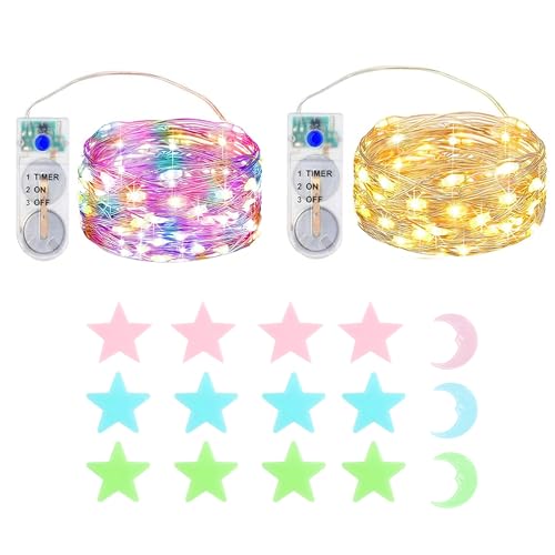 MUXIJIA 2x2M 20 LED Mini Lichterkette Innen Außen mit Timer Batterie für Party Hochzeit Weihnachten Beleuchtung Deko, mit Sterne Fluoreszierende Wandsticker MUXIJIA 2x2M 20 LED Mini Lichterkette Innen Außen mit Timer Batterie für Party Hochzeit Weihnachten Beleuchtung Deko, mit Sterne Fluoreszierende Wandsticker von MUXIJIA