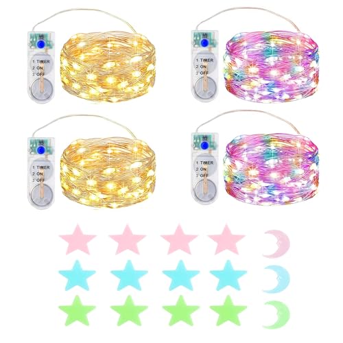 MUXIJIA 4x2M 20 LED Mini Lichterkette Innen Außen mit Timer Batterie für Party Hochzeit Weihnachten Beleuchtung Deko, mit Sterne Fluoreszierende Wandsticker MUXIJIA 4x2M 20 LED Mini Lichterkette Innen Außen mit Timer Batterie für Party Hochzeit Weihnachten Beleuchtung Deko, mit Sterne Fluoreszierende Wandsticker von MUXIJIA
