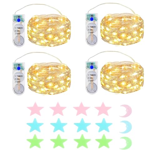 MUXIJIA 4x2M 20 LED Mini Lichterkette Innen Außen mit Timer Batterie für Party Hochzeit Weihnachten Beleuchtung Deko, mit Sterne Fluoreszierende Wandsticker MUXIJIA 4x2M 20 LED Mini Lichterkette Innen Außen mit Timer Batterie für Party Hochzeit Weihnachten Beleuchtung Deko, mit Sterne Fluoreszierende Wandsticker von MUXIJIA