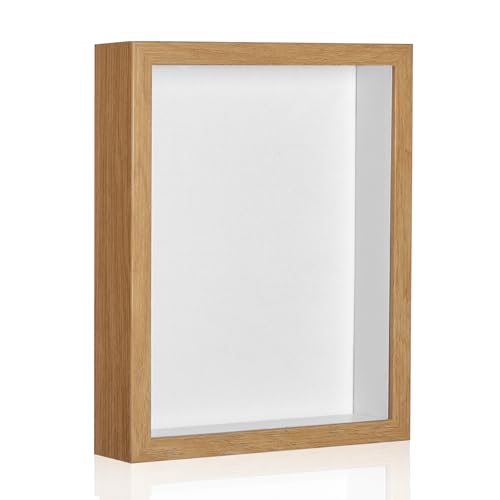 MUXIUNT 40,6 x 50,8 cm kleine Schattenbox Bilderrahmen Vitrinen Schwarz Weiß Holz Mini Quadrat Tiefer Holz Schatten Memory Box Rahmen Bulk für Hochzeit Abschlussfeier Baby Andenken Fotoboxen (Holz) von MUXIUNT