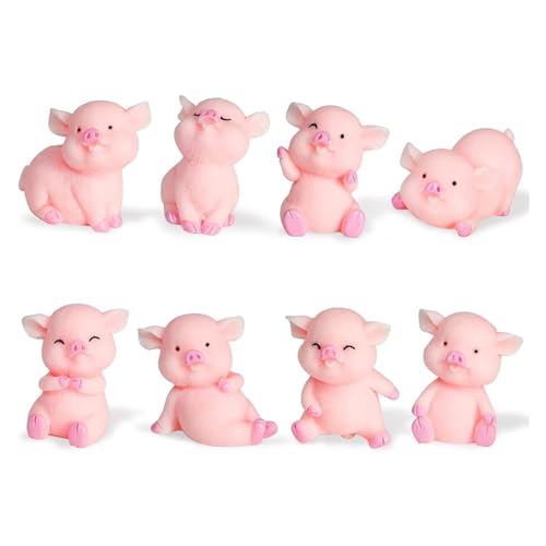 MUYAPAY Miniatur Schwein Figuren 8 Stück Rosa Schweinchen Ornamente Dekoration Ornamente Aus Harz Schwein Kuchen Cupcake Topper,für DIY Handwerk, Kuchen Dekoration, Fee Garten Decoratino MUYAPAY Miniatur Schwein Figuren 8 Stück Rosa Schweinchen Ornamente Dekoration Ornamente Aus Harz Schwein Kuchen Cupcake Topper,für DIY Handwerk, Kuchen Dekoration, Fee Garten Decoratino von MUYAPAY