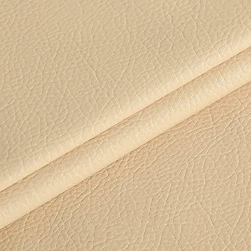 MUYUNXI Kunstleder Polsterstoff Meterware FüR Möbel Sofa Stuhl Autos Polsterarbeiten Autos Dekorationen DIY Basteln Nähen 138 cm Breit Meterware Verkauft(Color:Beige) von MUYUNXI