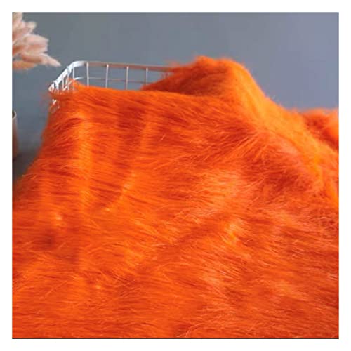 MUYUNXI Kunstfell Meterware Langhaariger Kunstpelzstoff Wird Für Kleidungs-Show-Handarbeiten Verwendet 170 cm Breit Meterware Verkauft(Color:Orange) von MUYUNXI
