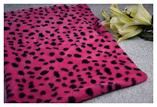 MUYUNXI Kunstfell Meterware Leopard-Punkt Nachgeahmt Kaninchen-Pelz-plüschstoff Für Kleidungsschal-Teppich 160 cm Breit Meterware Verkauft(Color:Rose Rot) von MUYUNXI