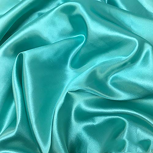 MUYUNXI Satin Stoff Futterstoff Für Abendkleidung Kleider Mode Basteln Dekorationen Pyjama 150 cm Breit 2 Meter Verkauft(Color:Blau Grün) von MUYUNXI