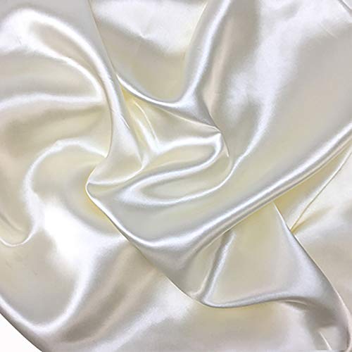 MUYUNXI Satin Stoff Futterstoff Für Abendkleidung Kleider Mode Basteln Dekorationen Pyjama 150 cm Breit 2 Meter Verkauft(Color:Cremeweiß) von MUYUNXI