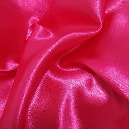 MUYUNXI Satin Stoff Futterstoff Für Abendkleidung Kleider Mode Basteln Dekorationen Pyjama 150 cm Breit 2 Meter Verkauft(Color:Rose Red) von MUYUNXI