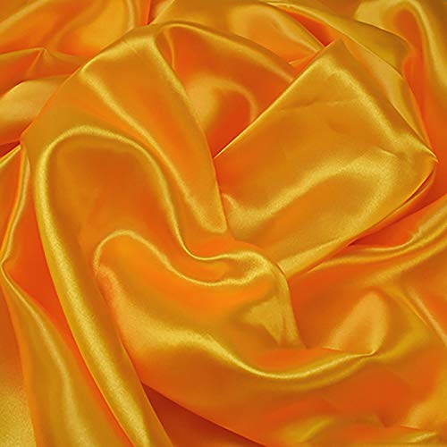 MUYUNXI Satin Stoff Futterstoff Für Abendkleidung Kleider Mode Basteln Dekorationen Pyjama 150 cm Breit 2 Meter Verkauft(Color:Tief golden) von MUYUNXI