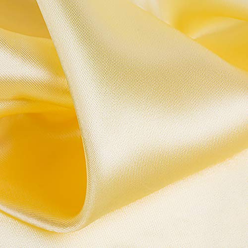 MUYUNXI Satin Stoff Futterstoff Für Abendkleidung Kleider Mode Basteln Dekorationen Pyjama 150 cm Breit Meterware Verkauft(Color:Hellgelb) von MUYUNXI