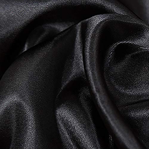MUYUNXI Satin Stoff Futterstoff Für Abendkleidung Kleider Mode Basteln Dekorationen Pyjama 150 cm Breit Meterware Verkauft(Color:schwarz) von MUYUNXI