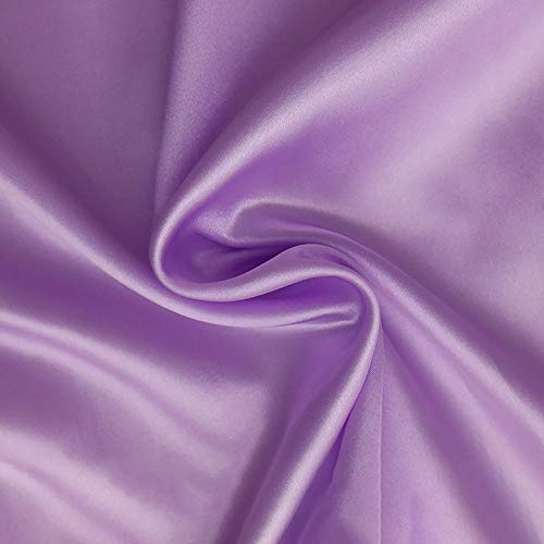 MUYUNXI Satin Stoff Futterstoff Stoff Für Abendkleidung Kleider Mode Basteln Dekorationen Pyjama 150 cm Breit Meterware Verkauft(Color:Helles Lila) von MUYUNXI