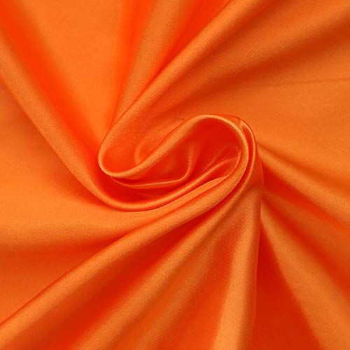 MUYUNXI Satin Stoff Futterstoff Stoff Für Abendkleidung Kleider Mode Basteln Dekorationen Pyjama 150 cm Breit Meterware Verkauft(Color:Orange Gelb) von MUYUNXI