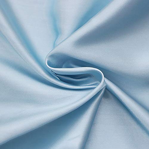 MUYUNXI Satin Stoff Futterstoff Stoff Für Abendkleidung Kleider Mode Basteln Dekorationen Pyjama 150 cm Breit Meterware Verkauft(Color:Wasser blau) von MUYUNXI