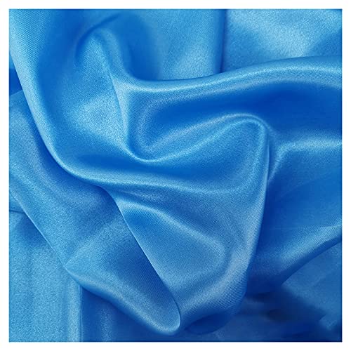 MUYUNXI Seidenstoff Seide Stoff Meterware Für Kleid Rock Abendkleid Pyjama Kleider BettwäSche Dekorationen 150 cm Breit Meterware Verkauft(Color:Blauer See) von MUYUNXI