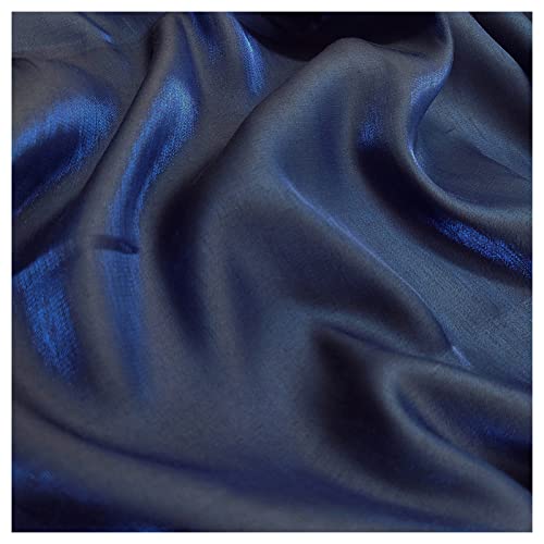 MUYUNXI Seidenstoff Seide Stoff Meterware Für Kleid Rock Abendkleid Pyjama Kleider BettwäSche Dekorationen 150 cm Breit Meterware Verkauft(Color:Edles Blau) von MUYUNXI