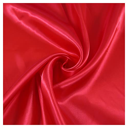 MUYUNXI Seidenstoff Seide Stoff Meterware Für Kleid Rock Abendkleid Pyjama Kleider BettwäSche Dekorationen 150 cm Breit Meterware Verkauft(Color:Groß Rot) von MUYUNXI