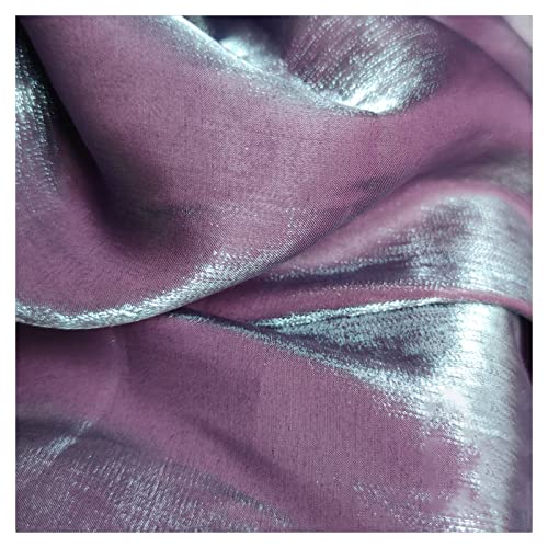 MUYUNXI Seidenstoff Seide Stoff Meterware Für Kleid Rock Abendkleid Pyjama Kleider BettwäSche Dekorationen 150 cm Breit Meterware Verkauft(Color:Grüne Seide lila) von MUYUNXI