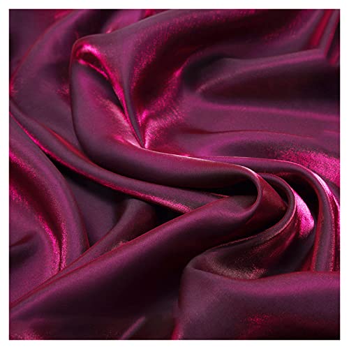 MUYUNXI Seidenstoff Seide Stoff Meterware Für Kleid Rock Abendkleid Pyjama Kleider BettwäSche Dekorationen 150 cm Breit Meterware Verkauft(Color:Rose Rot) von MUYUNXI