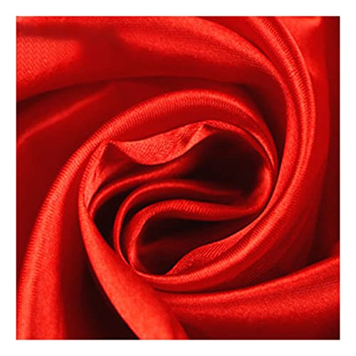 MUYUNXI Seidenstoff Seide Stoff Meterware Für Kleid Rock Abendkleid Pyjama Kleider BettwäSche Dekorationen 150 cm Breit Meterware Verkauft(Color:rot) von MUYUNXI