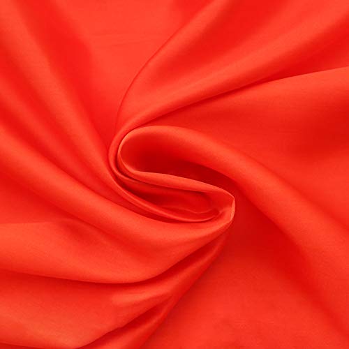 Satin Stoff Futterstoff Stoff Für Abendkleidung Kleider Mode Basteln Dekorationen Pyjama 150 Cm Breit Meterware Verkauft(Color:Orange Rot) von MUYUNXI
