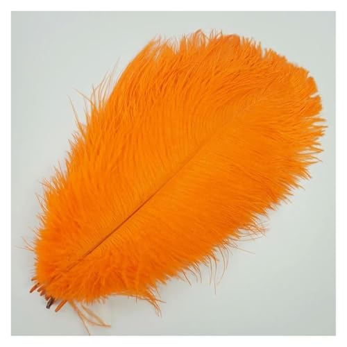 Fransenbesatz, 10 Stück/Los Straußenfedern zur Dekoration, 45–50 cm, 18–20 Zoll, Schwarz/Weiß, Hochzeitsmittelstücke, Tischzubehör, Karnevalsvasen(Orange) von MUZIT