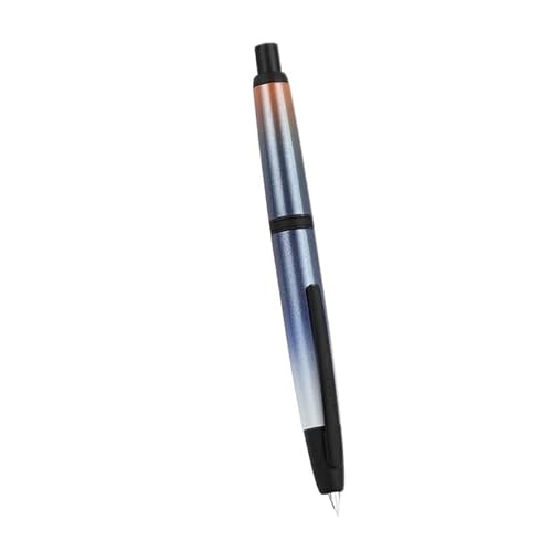 Füllfederhalter, 10-Press-Füllfederhalter, einziehbare EF/F-Feder, Metall mit Clip, Schreibtintenstift-Konverter, Schulbedarf, Schreibwaren(Blue) von MUZIT