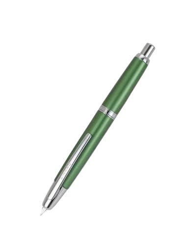 Füllfederhalter, 10-Press-Füllfederhalter, einziehbare EF/F-Feder, Metall mit Clip, Schreibtintenstift-Konverter, Schulbedarf, Schreibwaren(Green) von MUZIT