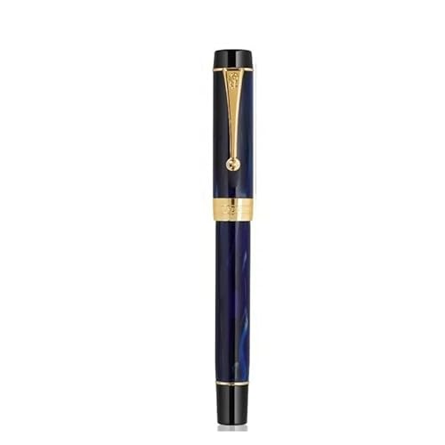 MUZIT Füllfederhalter, Harz-Füllfederhalter, feine Spitze, 18 kgp, goldener Clip, Geschäftsbüro, Geschenkstift, Schreibwaren, Schulbedarf(Blue) von MUZIT