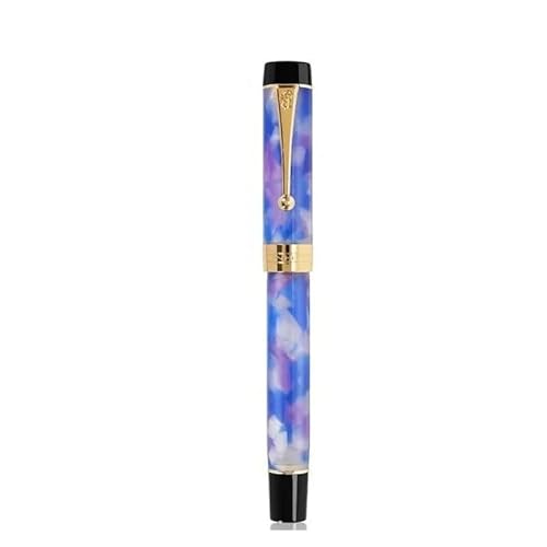 MUZIT Füllfederhalter, Harz-Füllfederhalter, feine Spitze, 18 kgp, goldener Clip, Geschäftsbüro, Geschenkstift, Schreibwaren, Schulbedarf(Purple) von MUZIT