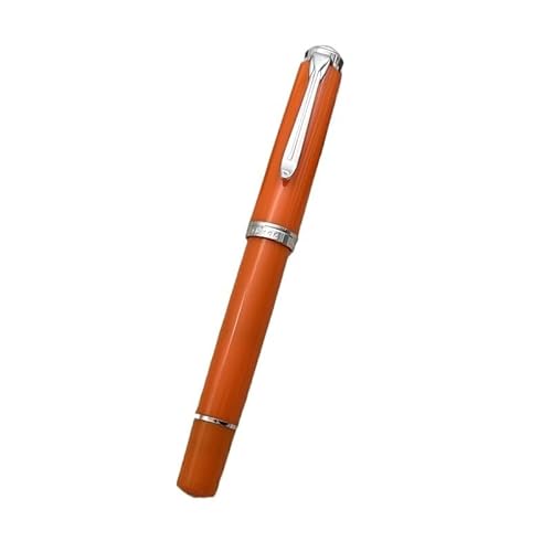 MUZIT Füllfederhalter, Kolbenfüllfederhalter, neue transparente Feder, Schreibtinte, Stift, Büro- und Schulbedarf(Orange) von MUZIT
