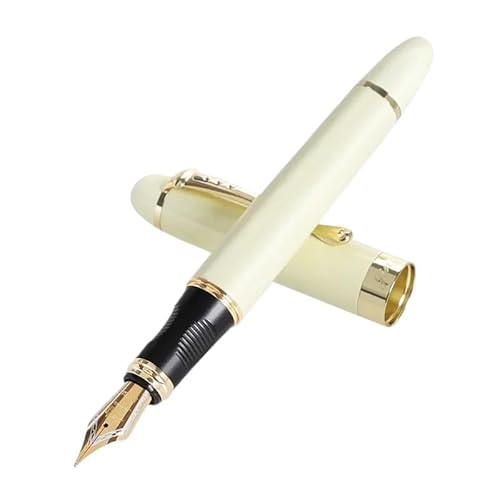 MUZIT Füllfederhalter, Luxus-Füllfederhalter, Metall-Tintenstifte for Büro- und Schulbedarf, Schreibwaren, Stifte for Schreiben(White) von MUZIT