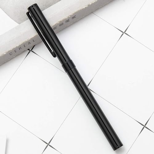Tintenroller, Kugelschreiber, Gelschreiber, 0,5 mm, Gel-Tinten-Kugelschreiber, Metall, mehrfarbig(Black) von MUZIT
