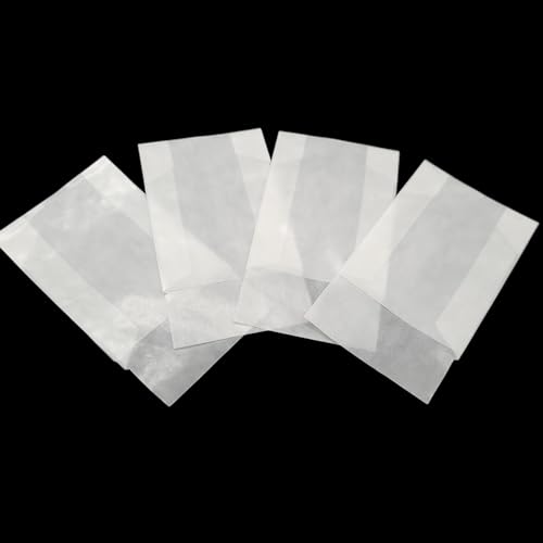 100 Stück 6cm x 4,5 cm Pergamenttütchen, Flachbodenbeutel, Papiertütchen klein für Kleber, Glitzer, Konfetti, Schminke, Nadeln, uvm. von MV-Versand