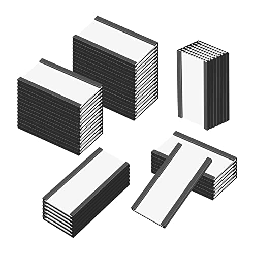 MVISUAL Magnetische Etikettenhalter C Kanal Magnet Etikettenhalter 2.5 x 5 cm, Etiketten Magnetisch Mit Papiereinsätzen und transparenten Kunststoffschutzfolien, 50 Stück von MVISUAL