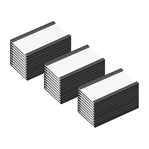 MVISUAL Magnetische Etikettenhalter C Kanal Magnet Etikettenhalter 25 x 50 mm, Etiketten Magnetisch Mit Papiereinsätzen und transparenten Kunststoffschutzfolien, 50 Stück von MVISUAL