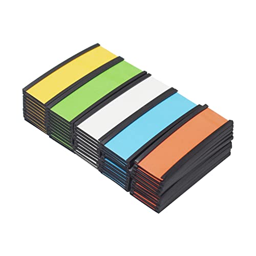 MVISUAL Magnetische Etikettenhalter Magnetische Etiketten Halter 2.5 x 7.6 cm, Multicolor Magnetische Datenkartenhalter, Aktenschrank Etiketten, Metallregal Etikentten, 50 Stück von MVISUAL