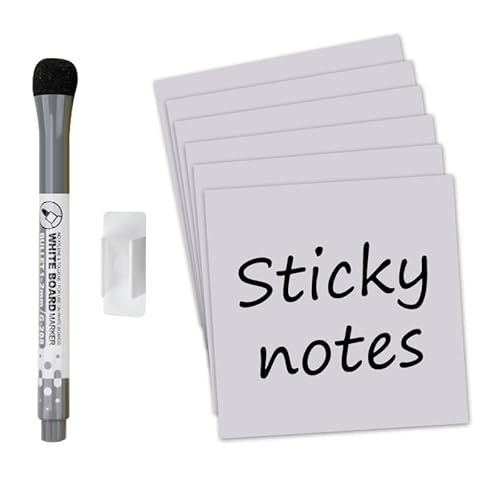 MVISUAL Trocken Abwischbare Haftnotizen 12,7 x 12,7 cm,6 Stück, Wiederverwendbare Haftnotizen, Whiteboard Aufkleber für Klassenzimmer, Zuhause und Büro,Abnehmbar, Abwischbar,Waschbar MVISUAL Trocken Abwischbare Haftnotizen 12,7 x 12,7 cm,6 Stück, Wiederverwendbare Haftnotizen, Whiteboard Aufkleber für Klassenzimmer, Zuhause und Büro,Abnehmbar, Abwischbar,Waschbar von MVISUAL